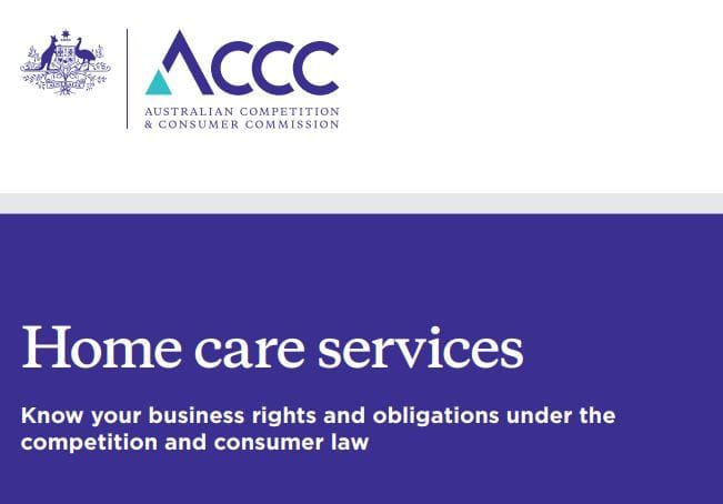 Warning for home care providers: ACCC releases new guide to help you understand your obligations post image
