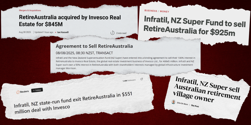 Infratil confirms “loss” on sale of RetireAustralia to new owner post image