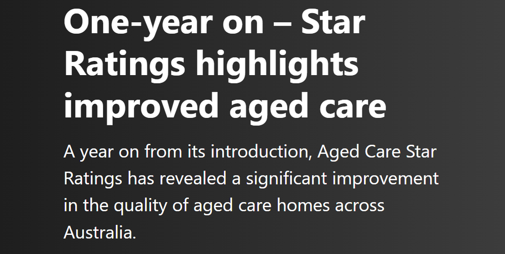 54% of residential aged care homes achieve 4 or 5 star rating post image