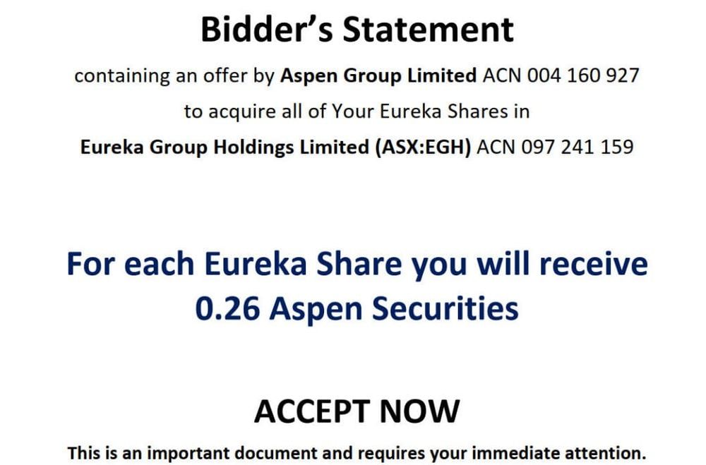 Aspen makes formal offer to buy seniors rental accommodation operator Eureka Group post image
