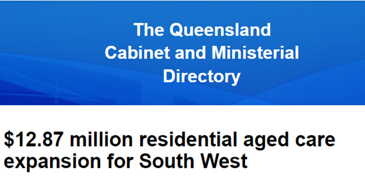 Queensland Government adds 16 aged care beds in its remote southwest post image