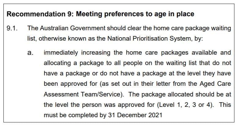 Counsel Assisting calls for 100,000-strong home care wait list to be cleared by December 2021 – is this realistic? Home care providers call for Government help to turn on the tap post image