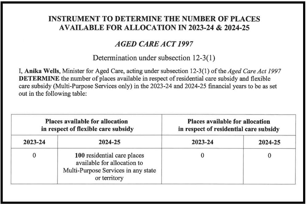 Aged Care Minister approves 100 flexible care places for Multi-Purpose Services post image