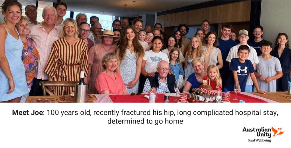 100-year-old Joe receives care at home. Can we make this the rule not the exception? post image
