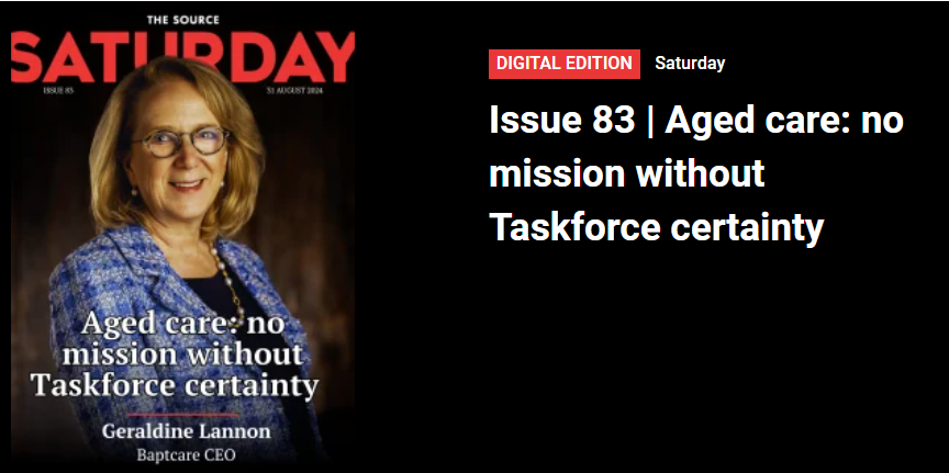 SATURDAY subscription magazine: Baptcare has an ambitious plan - with one key proviso post image