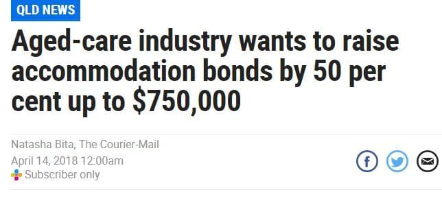 “Aged care cash grab”: Courier Mail targets RAD threshold increase to $750K post image