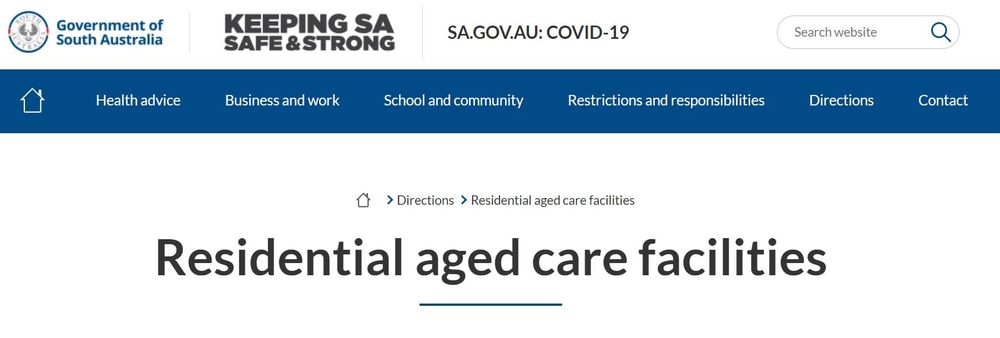 South Australia updates its emergency COVID-19 directions for aged care providers again post image