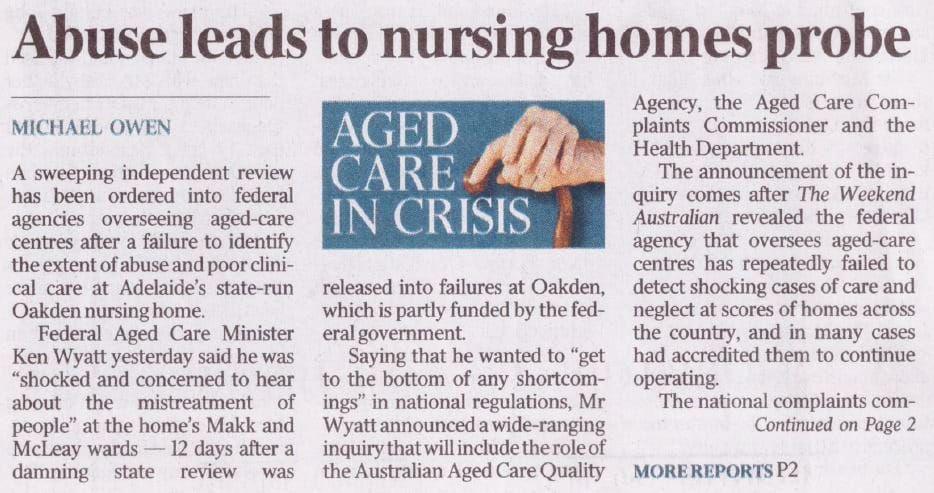 The Australian joins in the ‘Aged Care in Crisis’ media movement post image