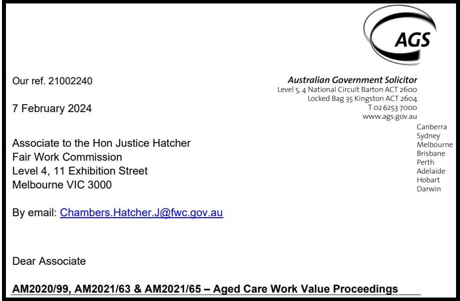 Government asks FWC to bring forward decision on Stage 3 of Work Value case post image