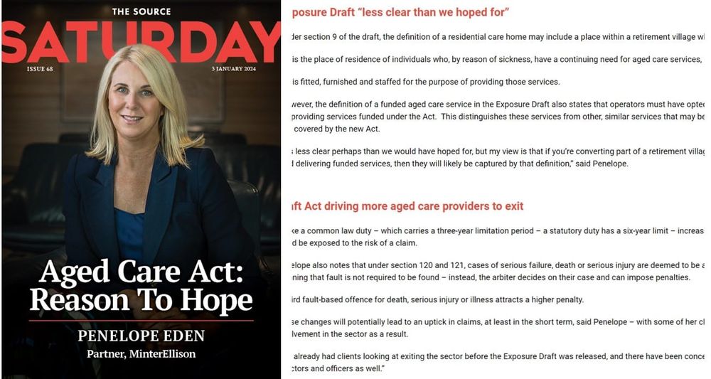 Only in SATURDAY: reason for hope for village operators in Aged Care Act draft post image