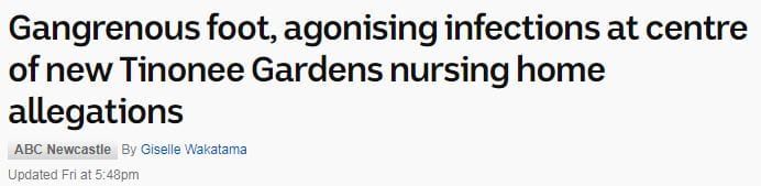 The ABC again exposes neglect at Tinonee Gardens aged care home post image