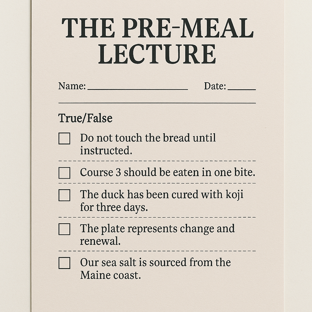 The Pre-Meal Lecture