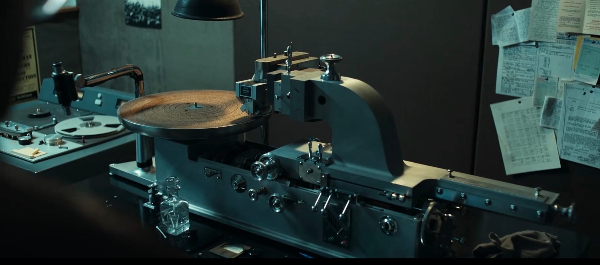 A record cutting lathe, as seen in the film Springsteen: Deliver Me from Nowhere.
