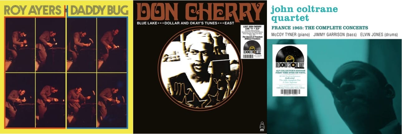 Cover art for Roy Ayers, Don Cherry, and the John Coltrane Quartet.