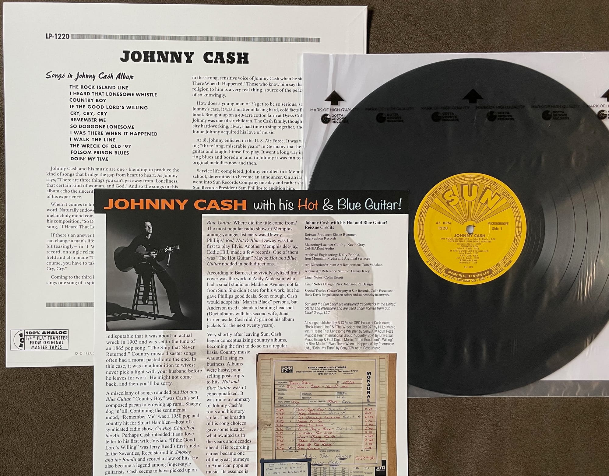 Contents of the Intervention Records pressing of Johnny Cash.