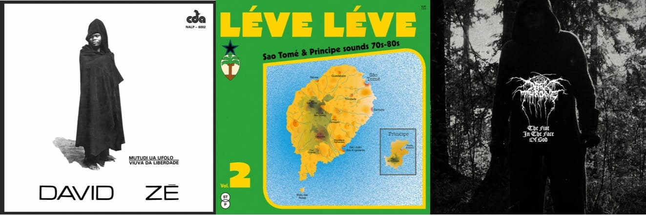 Cover art for David Zé, Léve Léve, and Darkthrone.
