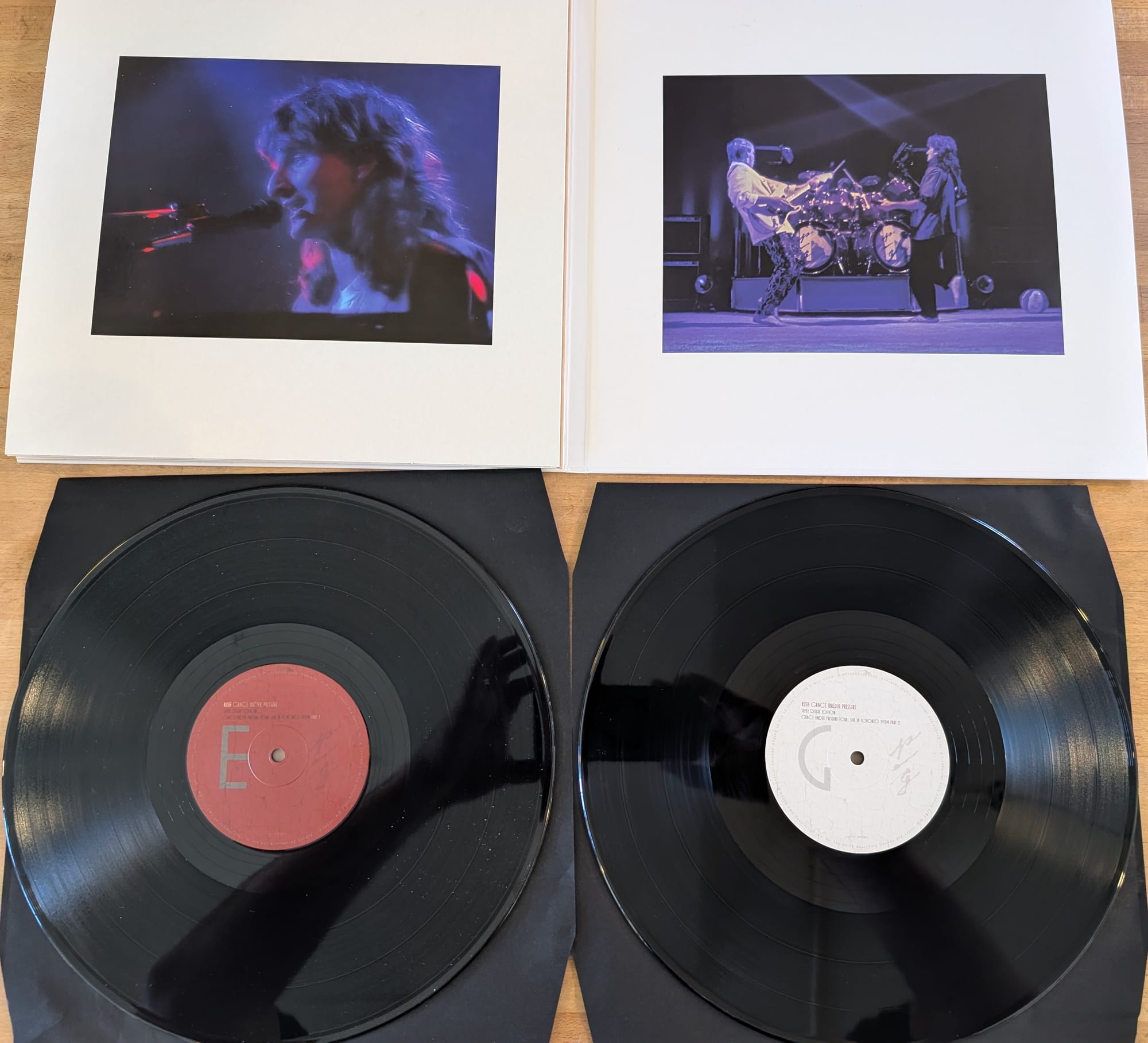 The inner gatefold of the 1984 live album.