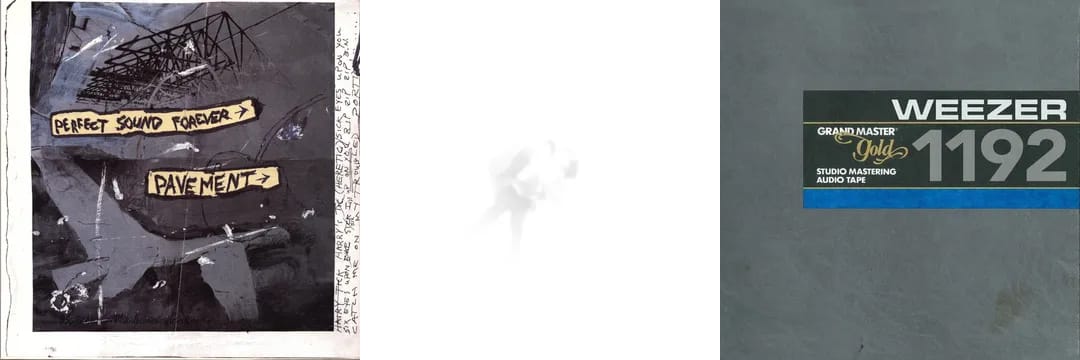 covers for Pavement, Slint, and Weezer albums