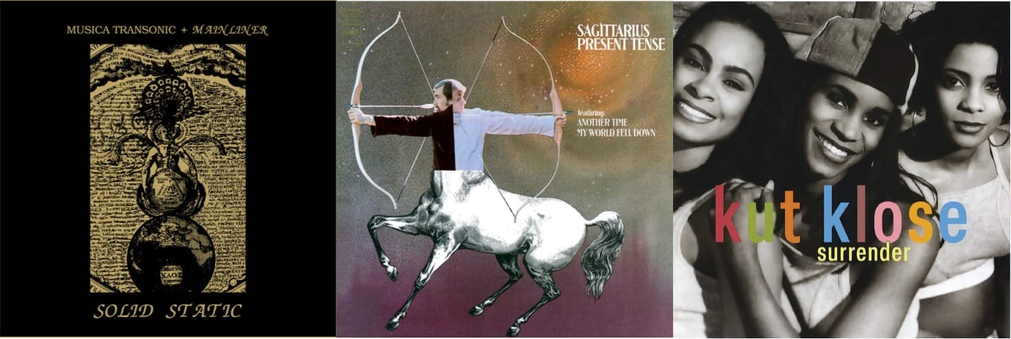 Cover art for Musica Transonic + Mainliner, Sagittarius, and Kut Klose.