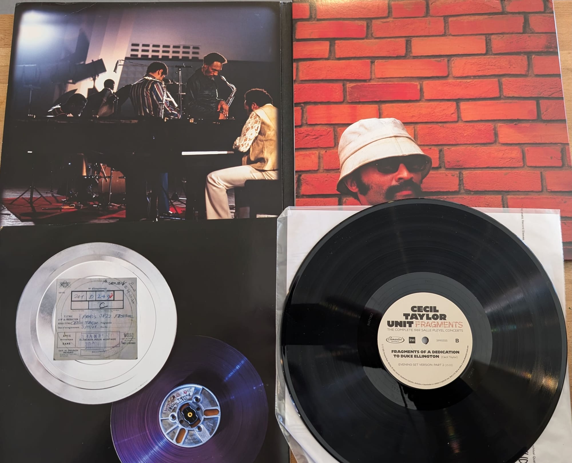 Inner gatefold, booklet, and disc for Cecil Taylor Unit.