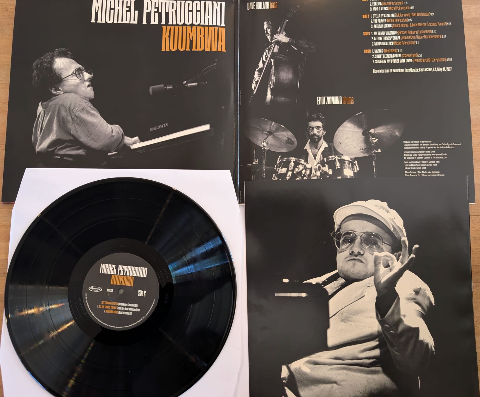 Inner gatefold, disc, and booklet for Michel Petrucciani.