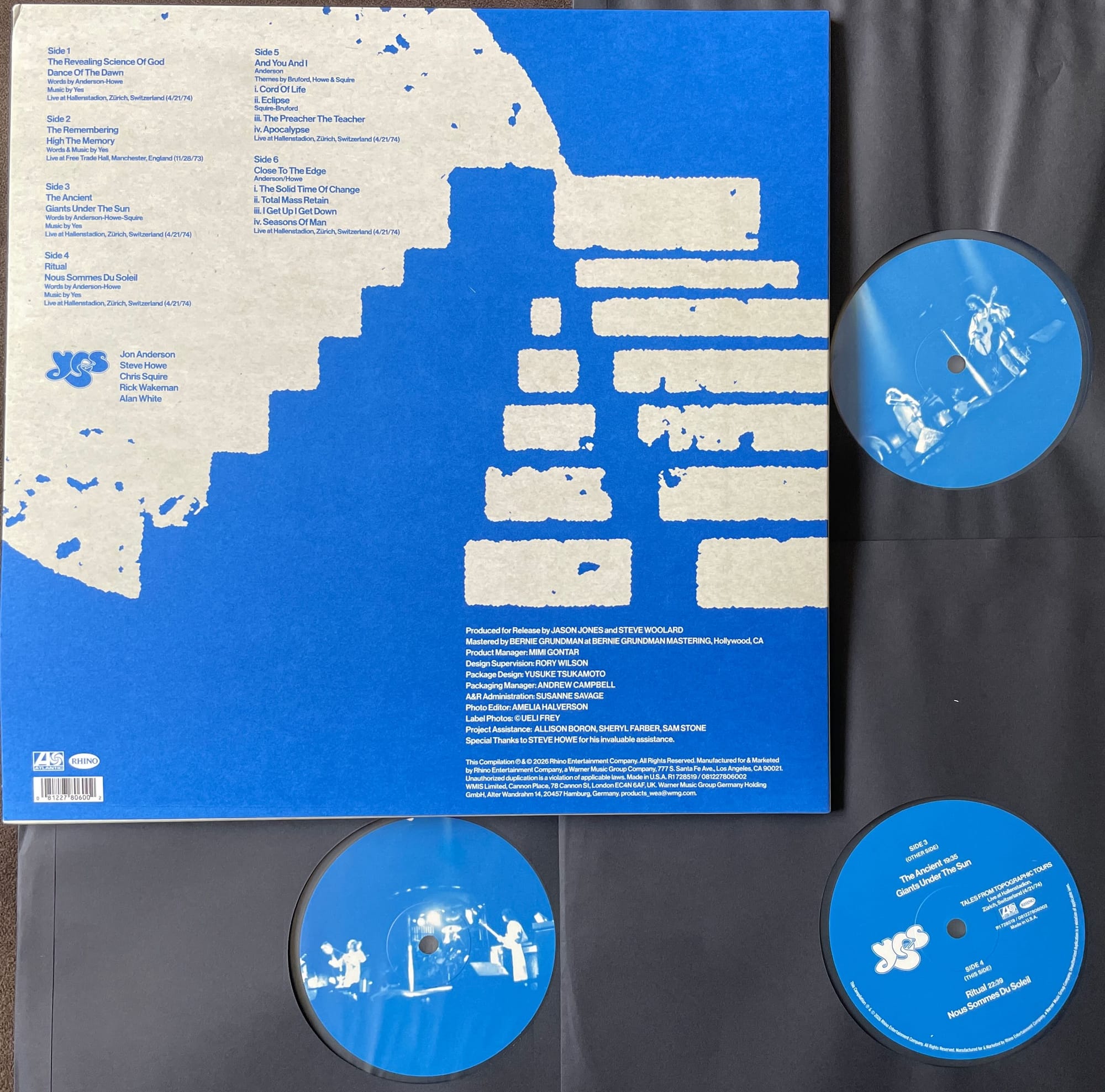 Back cover and discs for Yes.