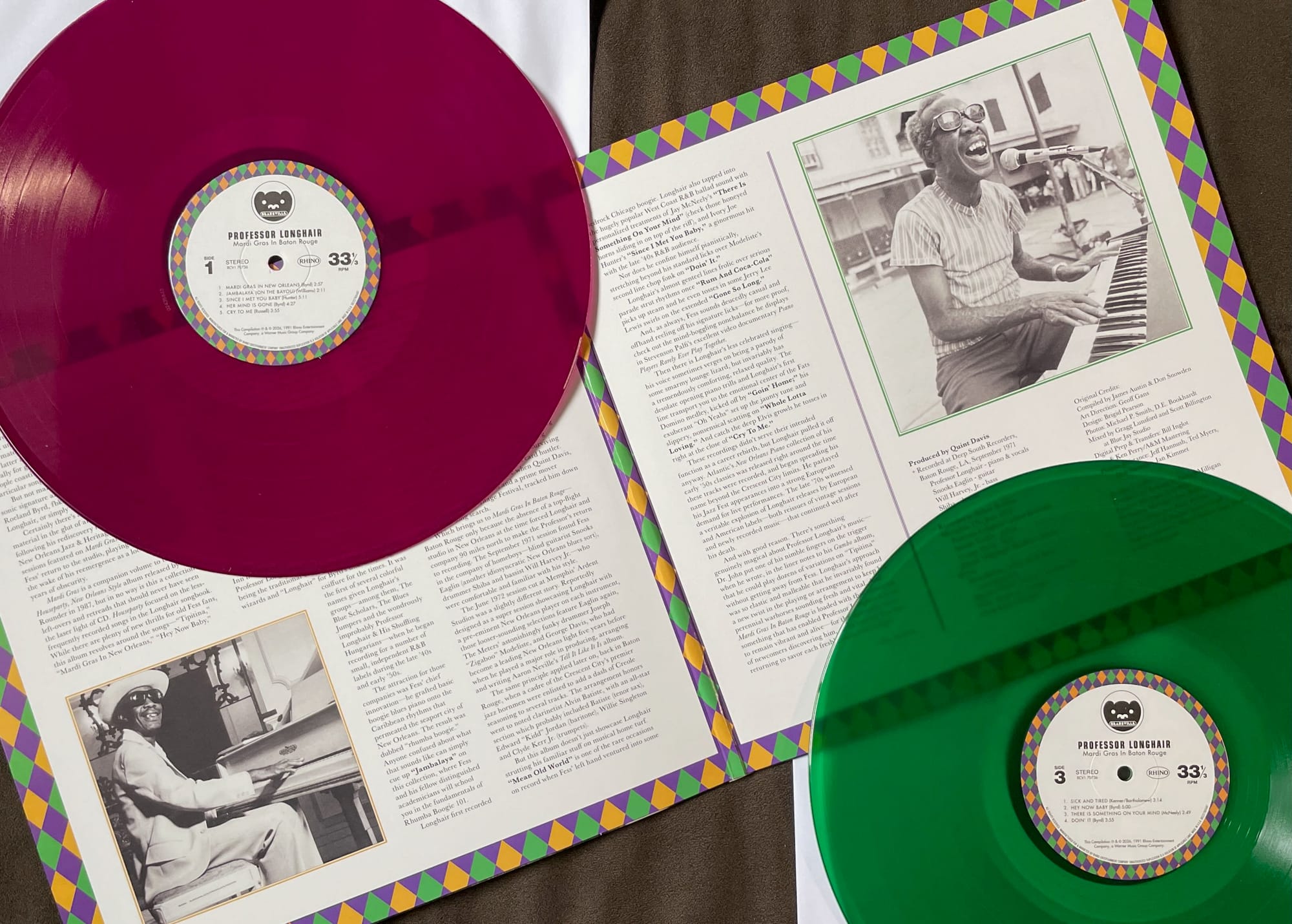 Inner gatefold and discs for Professor Longhair.