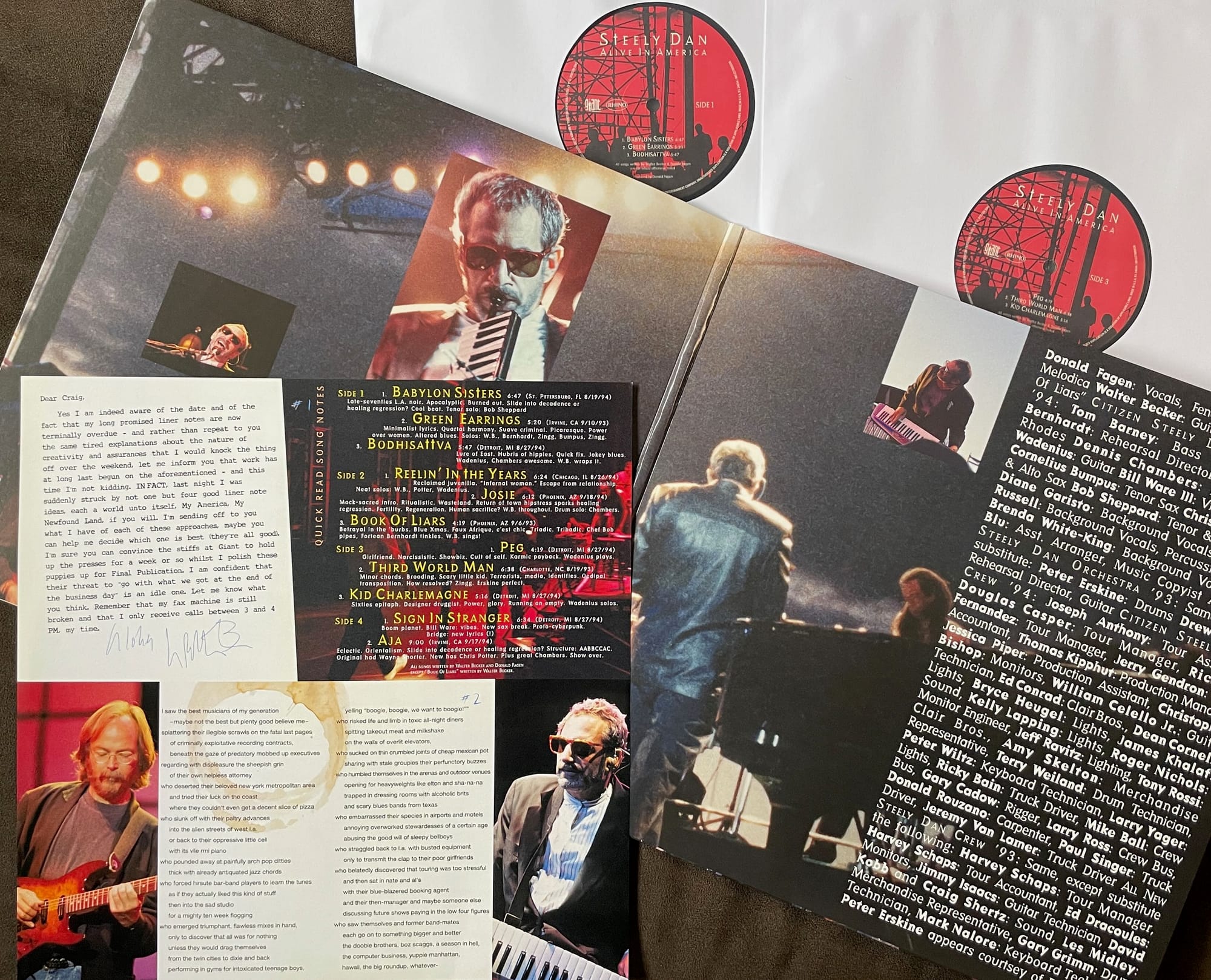 Insert, gatefold, and discs for Steely Dan.