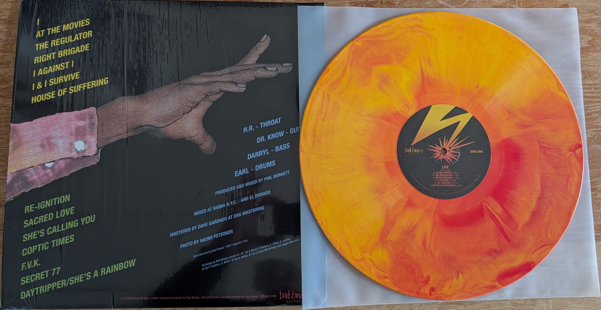 Back cover and disc for Bad Brains.