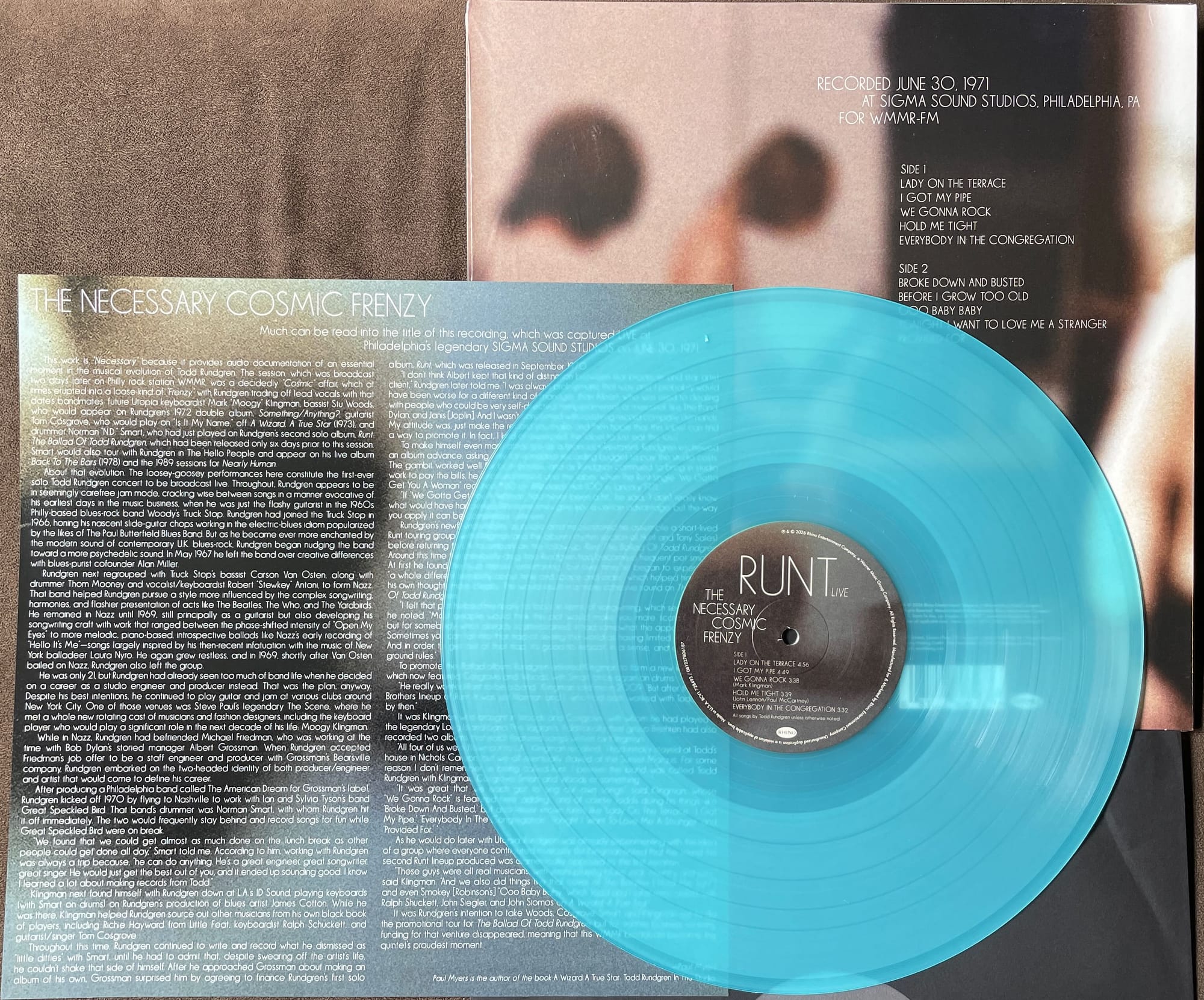 Back cover, insert, and disc for Runt.