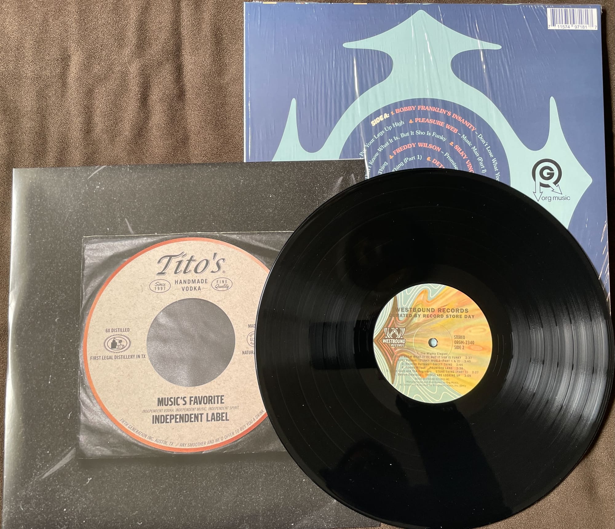 Back cover, inner sleeve, and disc for The Westbound Sound.