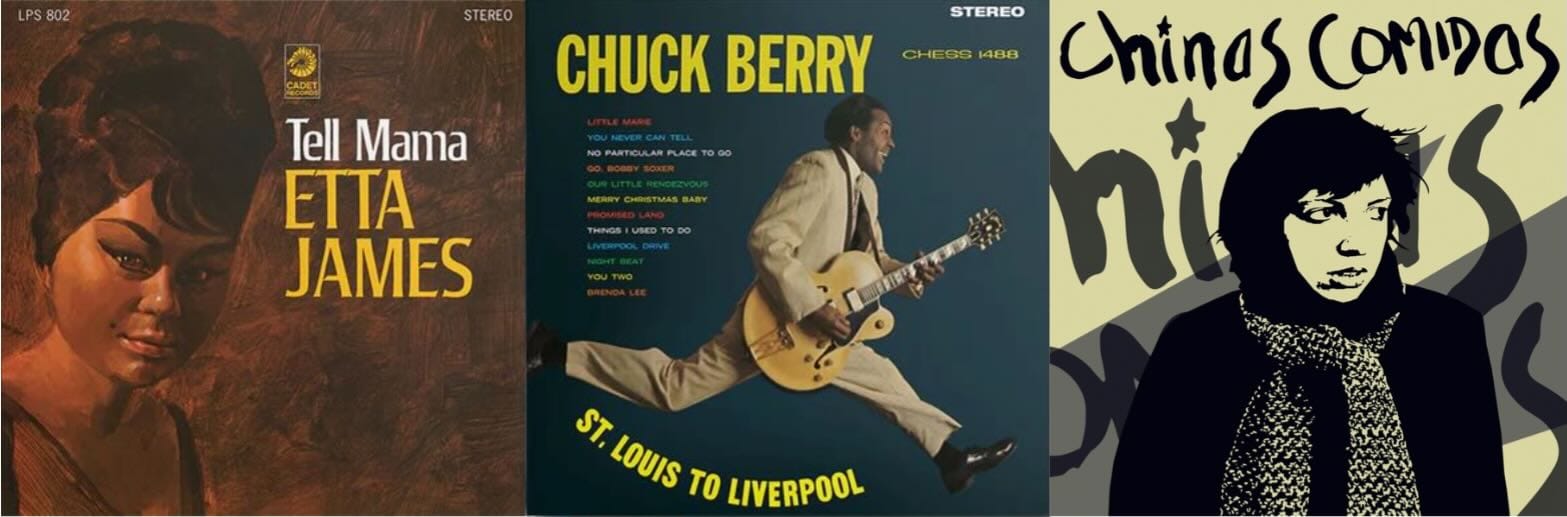 Cover art for Etta James, Chuck Berry, and Chinas Comidas.