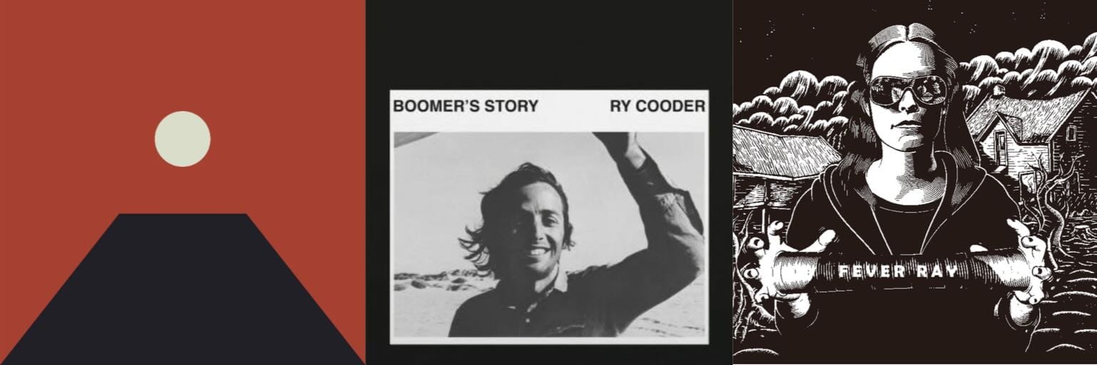 Cover art for Tycho, Ry Cooder, and Fever Ray.