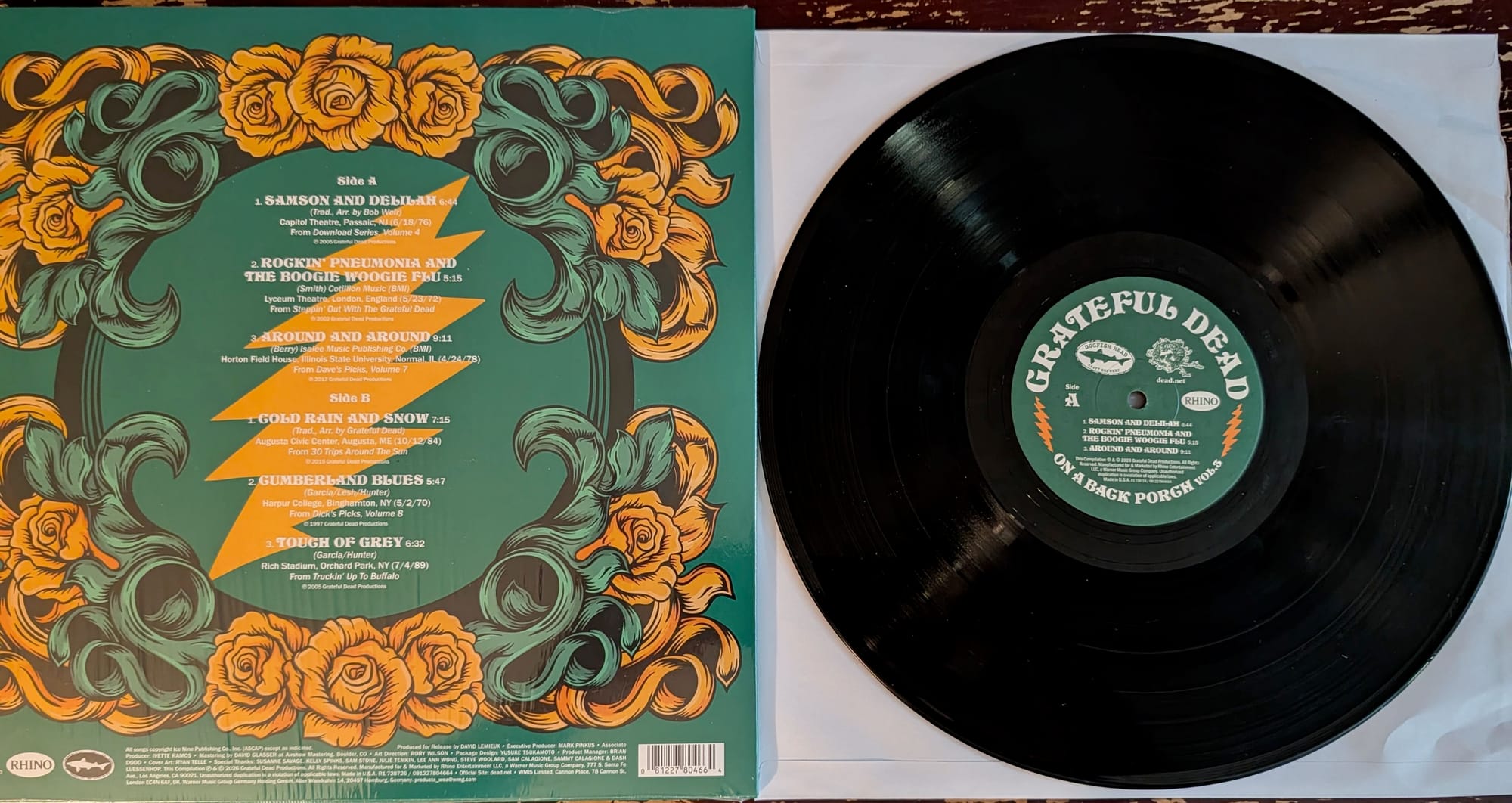 Back cover and disc for On a Back Porch Vol. 3