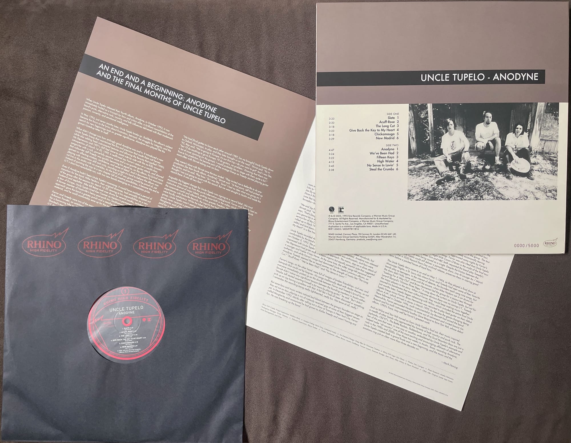 Insert, disc, and back cover to Uncle Tupelo.