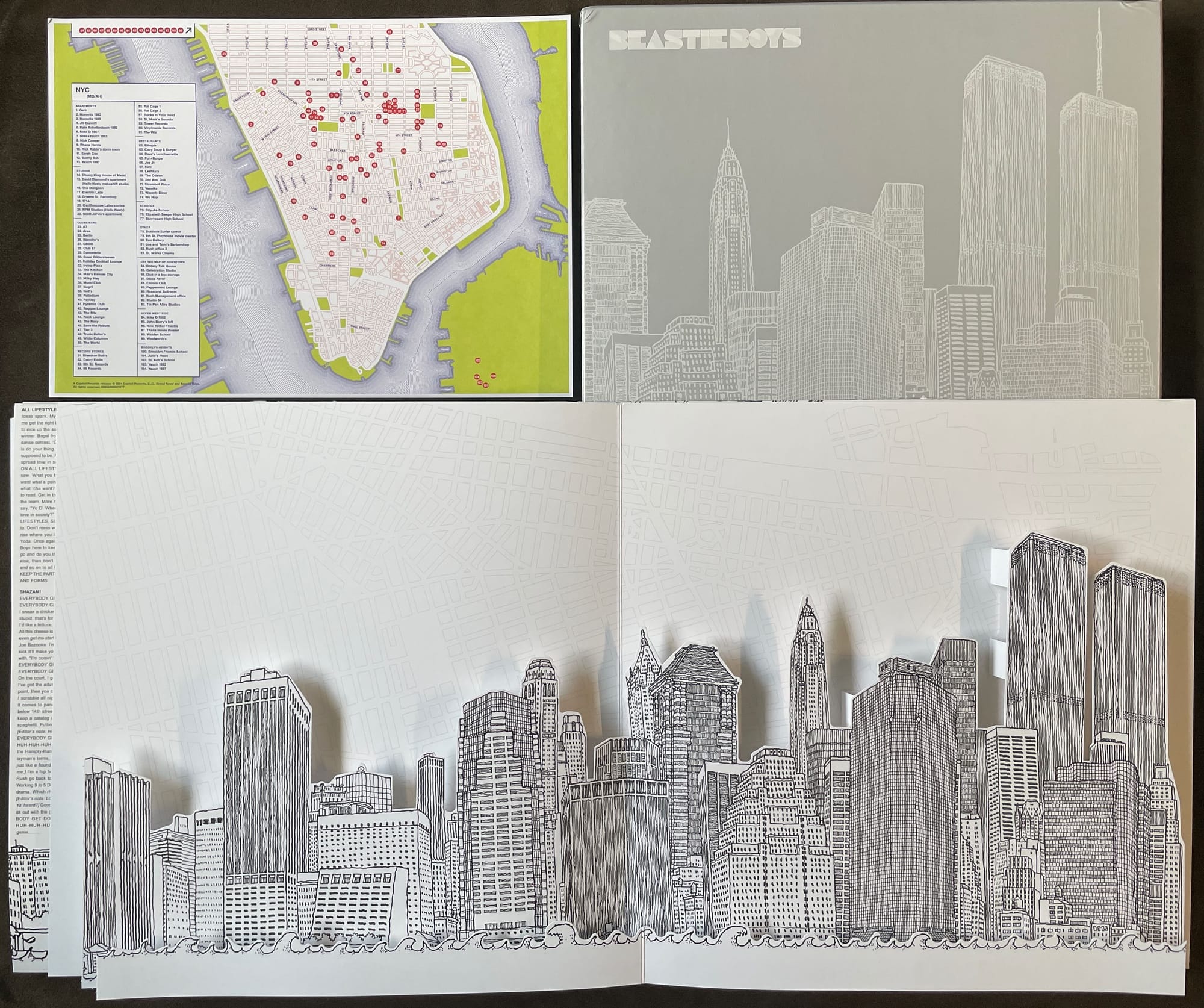 Map, pop-up, and slipcase for the Beastie Boys.