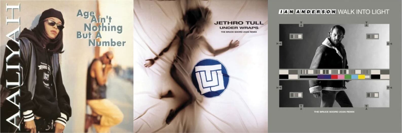 Cover art for Aaliyah, Jethro Tull, and Ian Anderson.