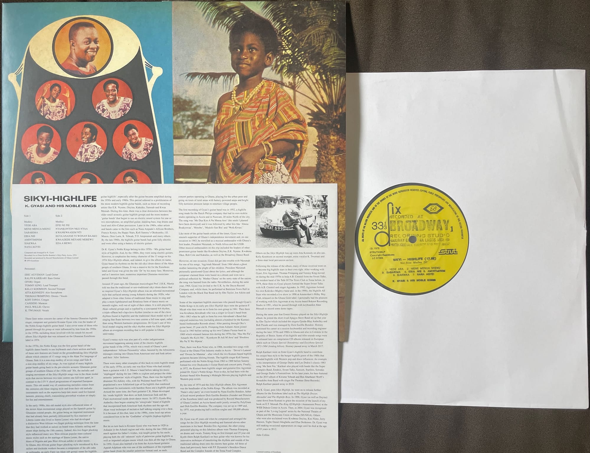 Insert, jacket, and disc for Dr. K. Gyasi and His Noble Kings.