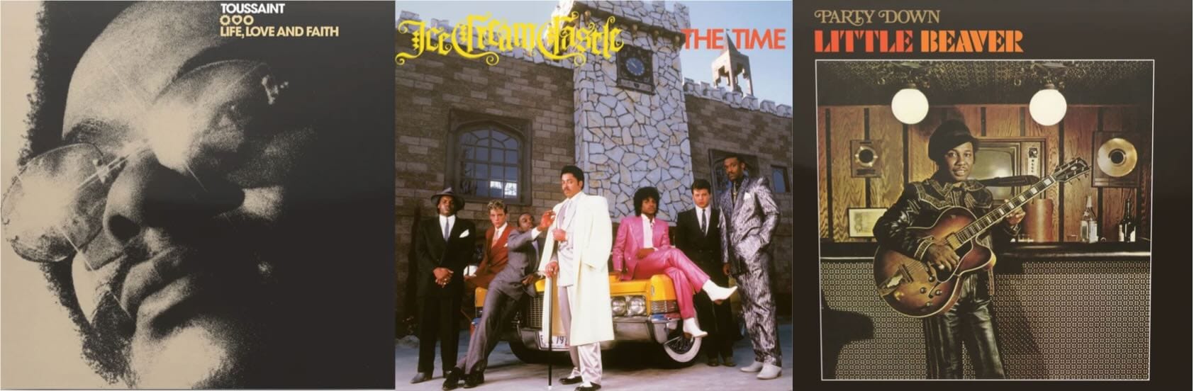 Cover art for Allen Toussaint, the Time, and Little Beaver.