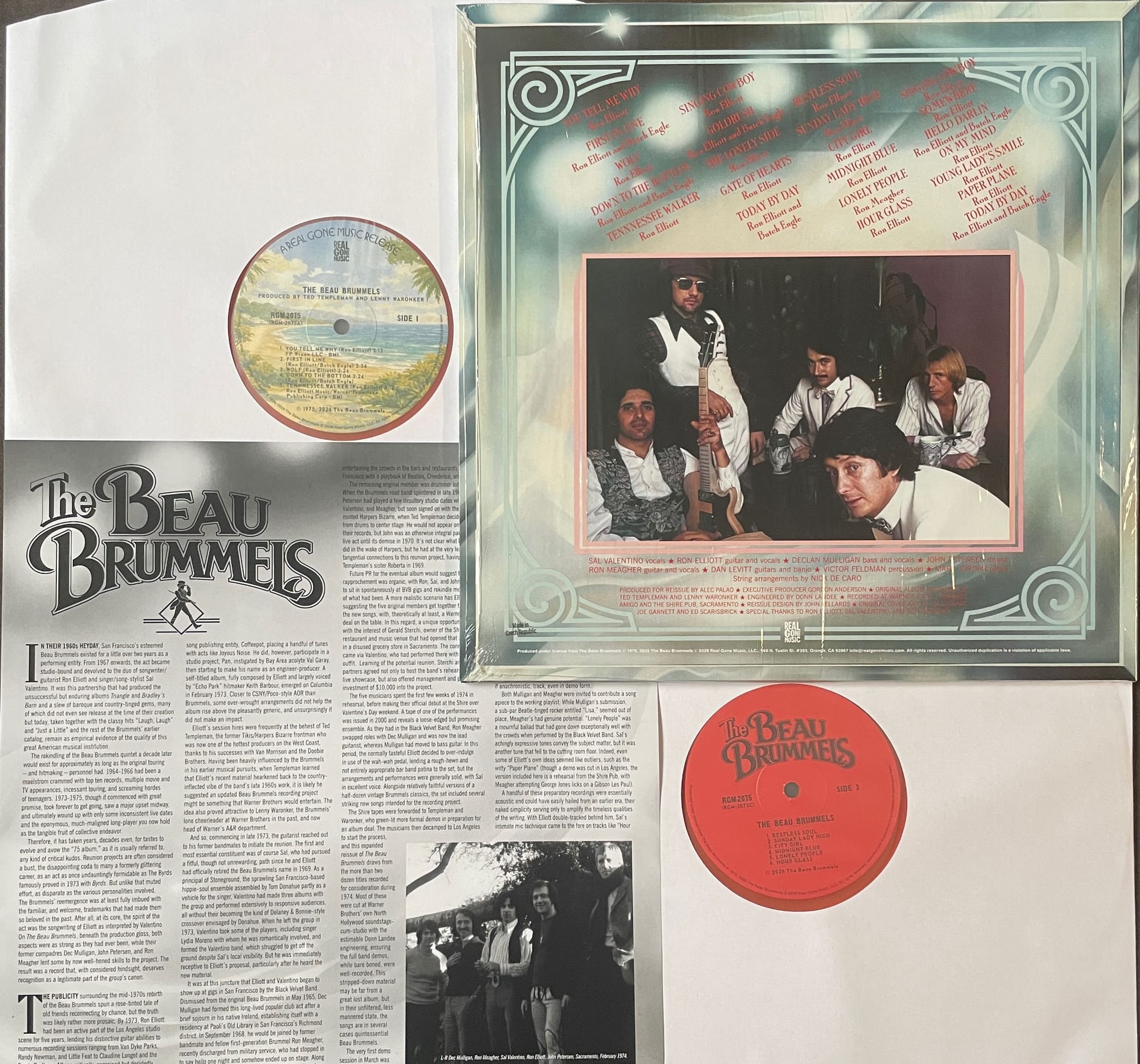 Back cover, insert, and discs for the Beau Brummels.