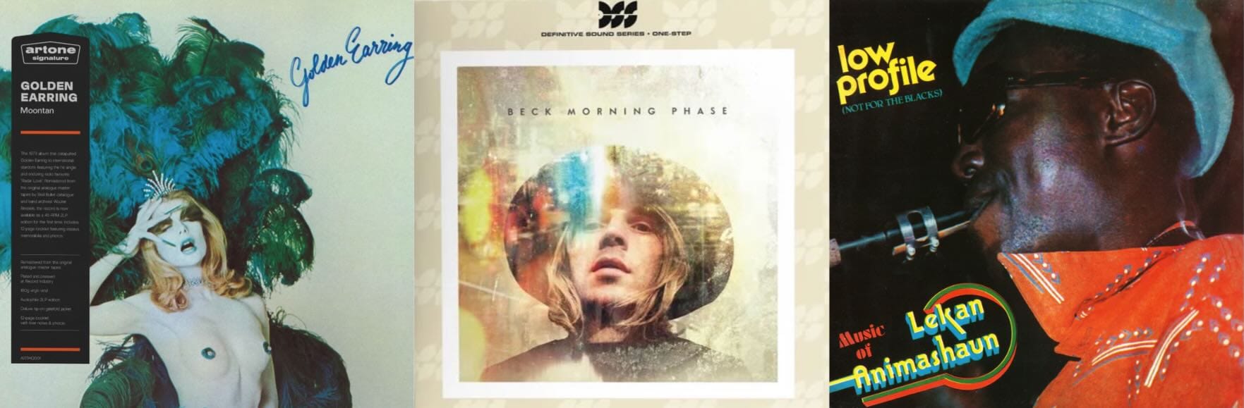 Cover art for Golden Earring, Beck, and Lekan Animashaun.