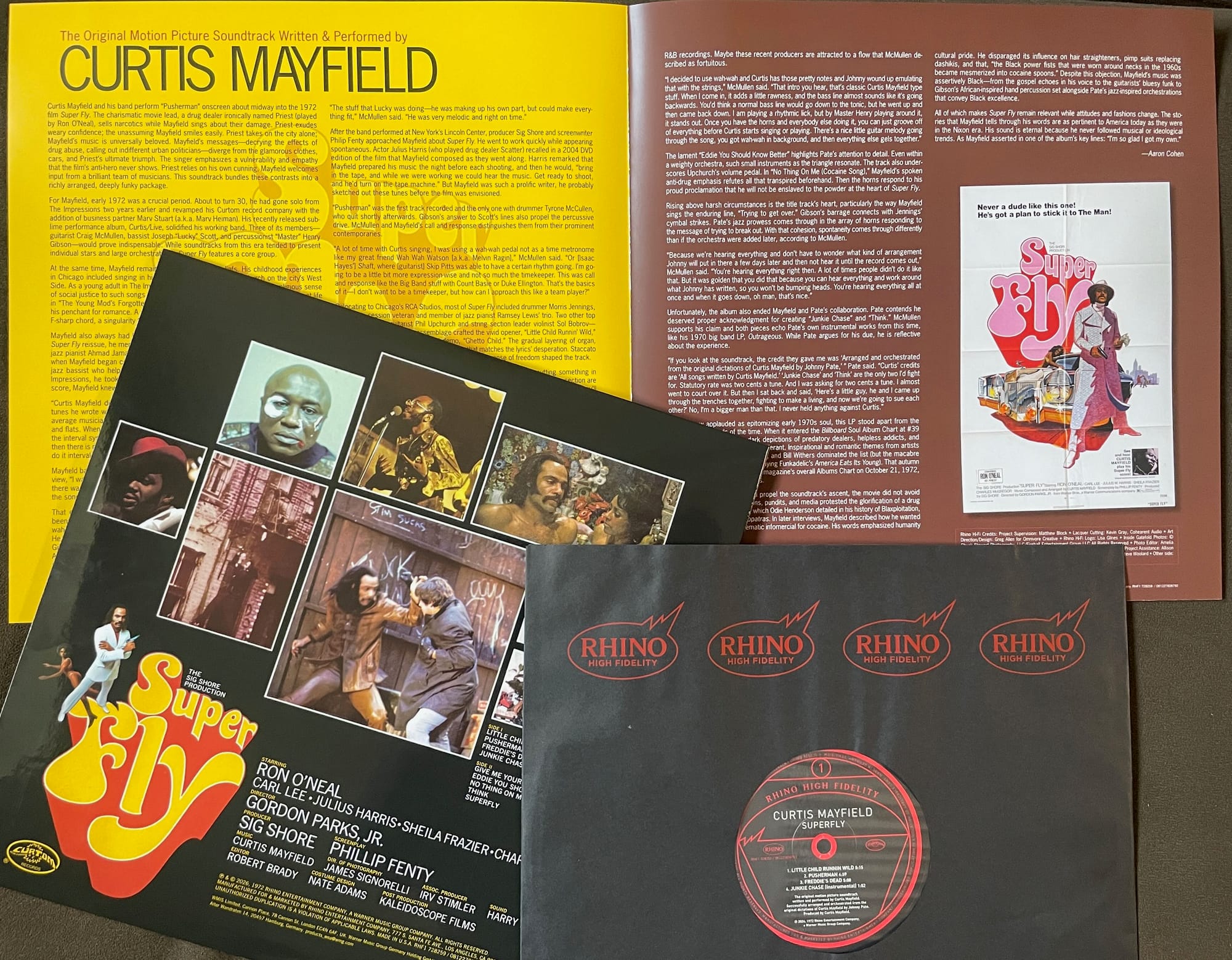 Insert, back cover, and disc for Curtis Mayfield.