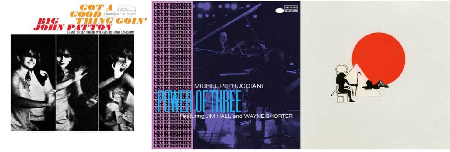 Cover art for Big John Patton, Michel Petrucciani, and Sun Ra.