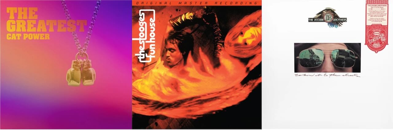 Cover art for Cat Power, the Stooges, and the Doobie Brothers.