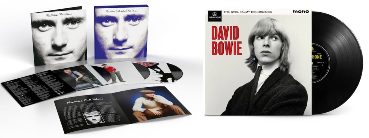 Upcoming releases by Phil Collins and David Bowie.