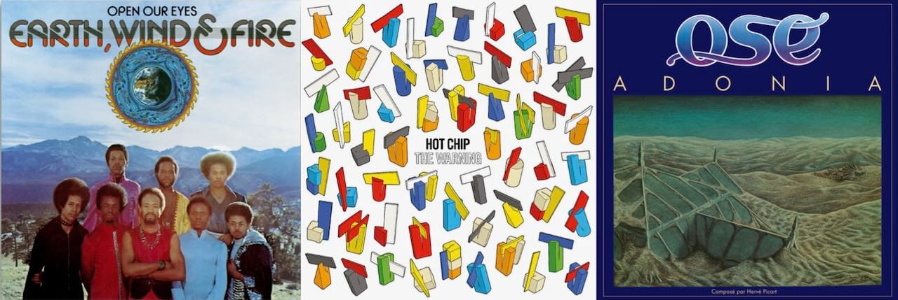 Cover art for Earth, Wind & Fire, Hot Chip, and Ose.