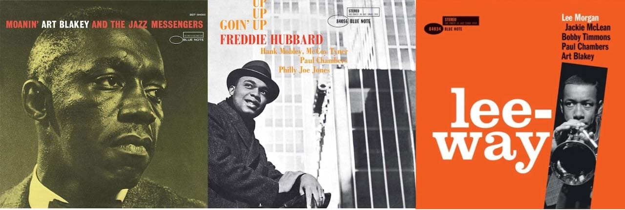 Cover art for Art Blakey, Freddie Hubbard, and Lee Morgan.