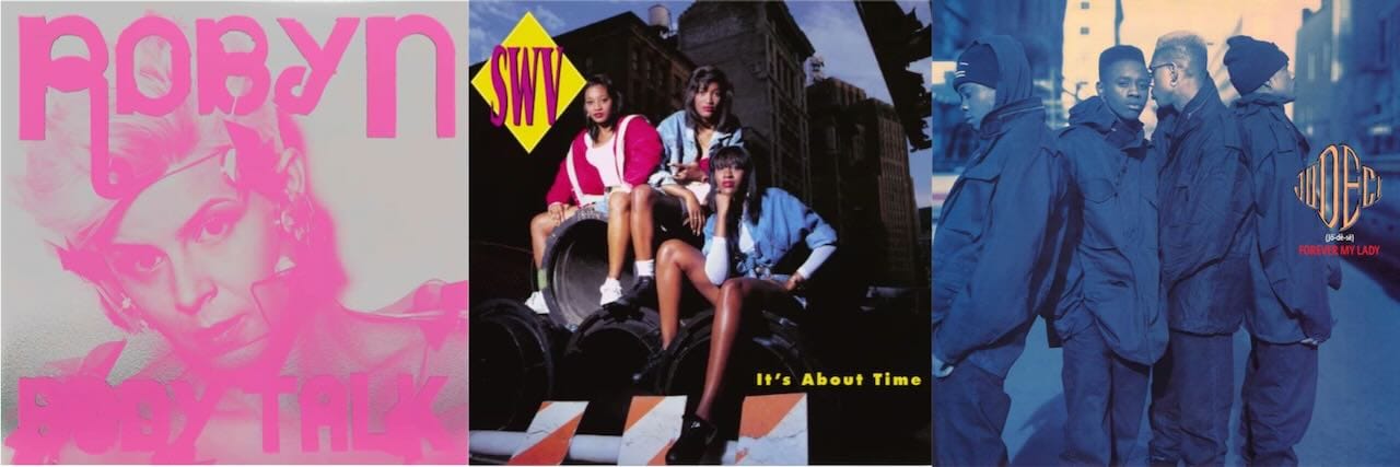 Cover art for Robyn, SWV, and Jodeci.