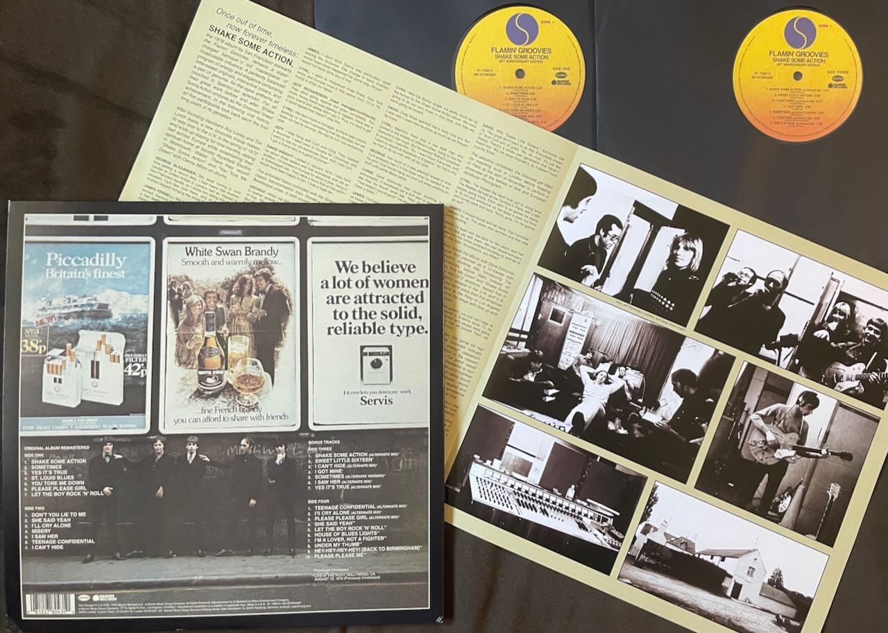 Back cover, insert, and discs for Flamin' Groovies.