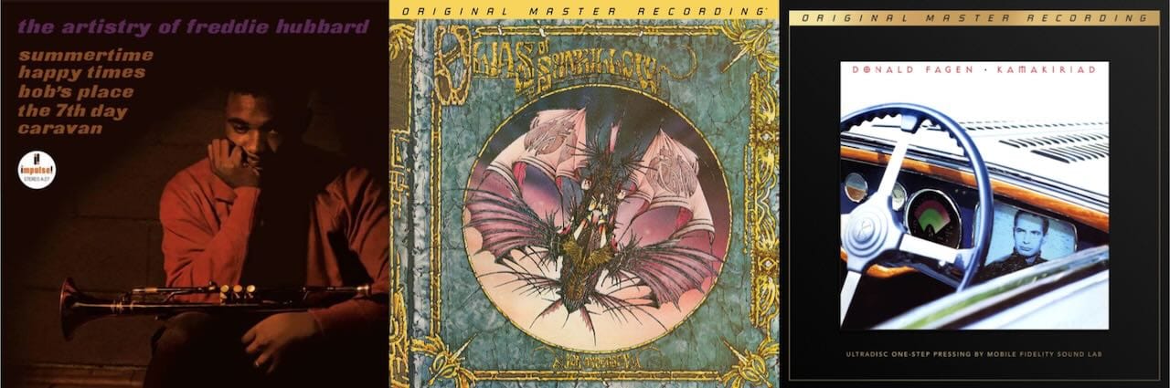 Cover art for Freddie Hubbard, Jon Anderson, and Donald Fagan.